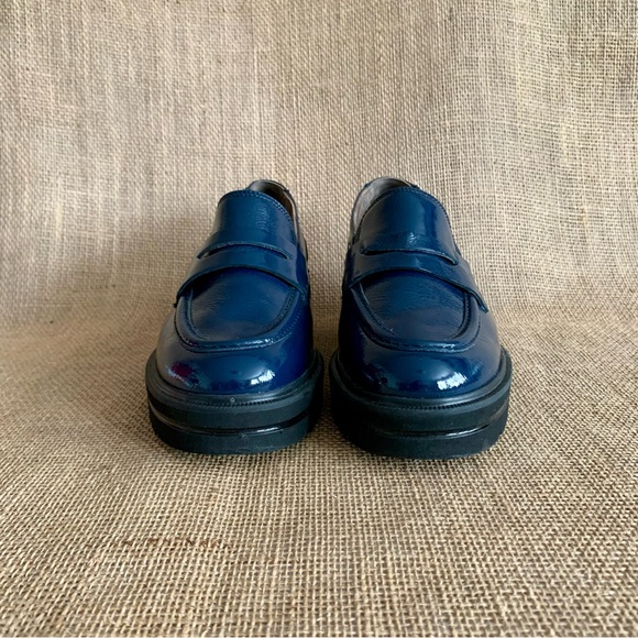 PAUL GREEN Loafer Blue Crinkle Patent Leather Samone US Size 8, Austria Size 5.5 - Picture 2 of 12